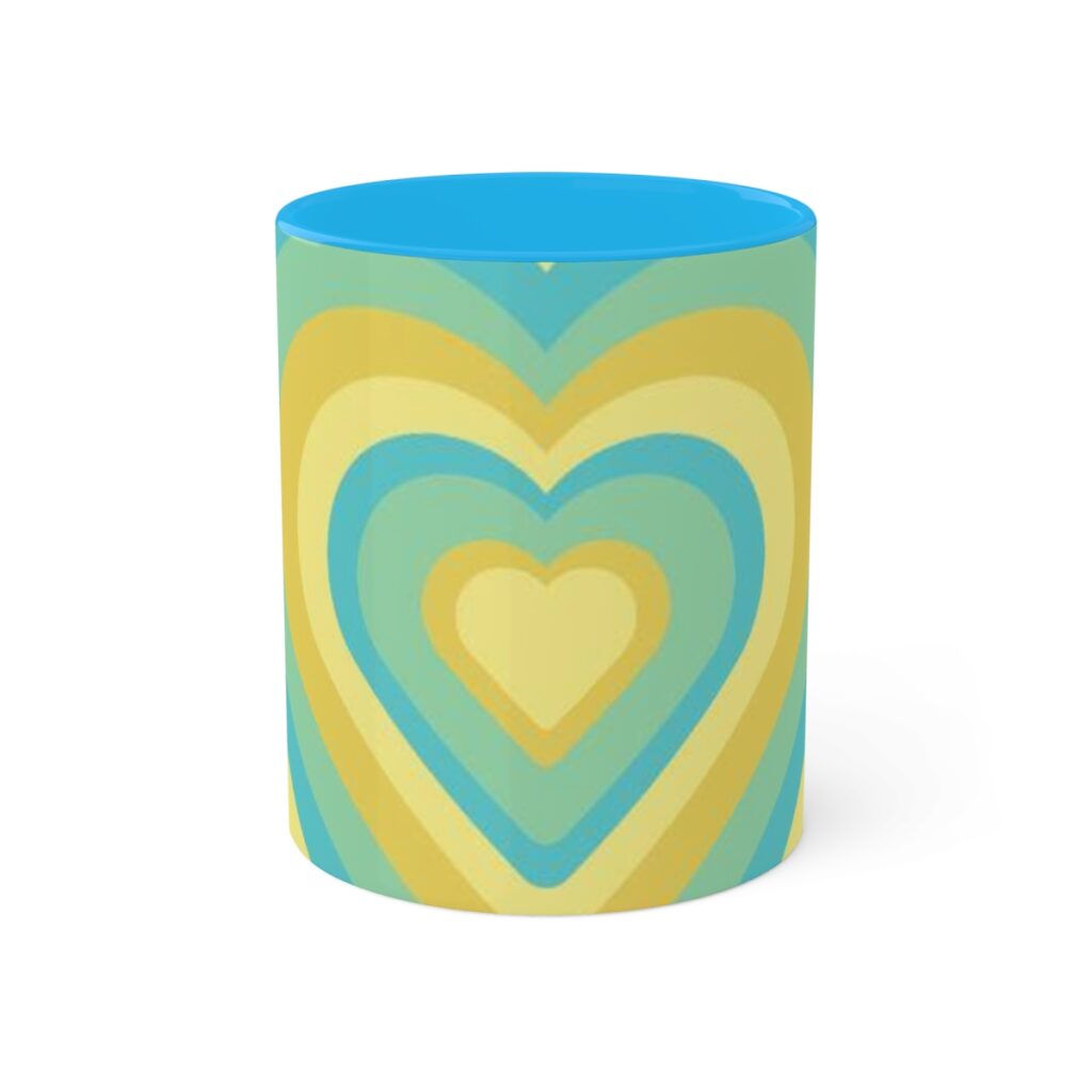 colorful mugs “Blue-yellow heart”