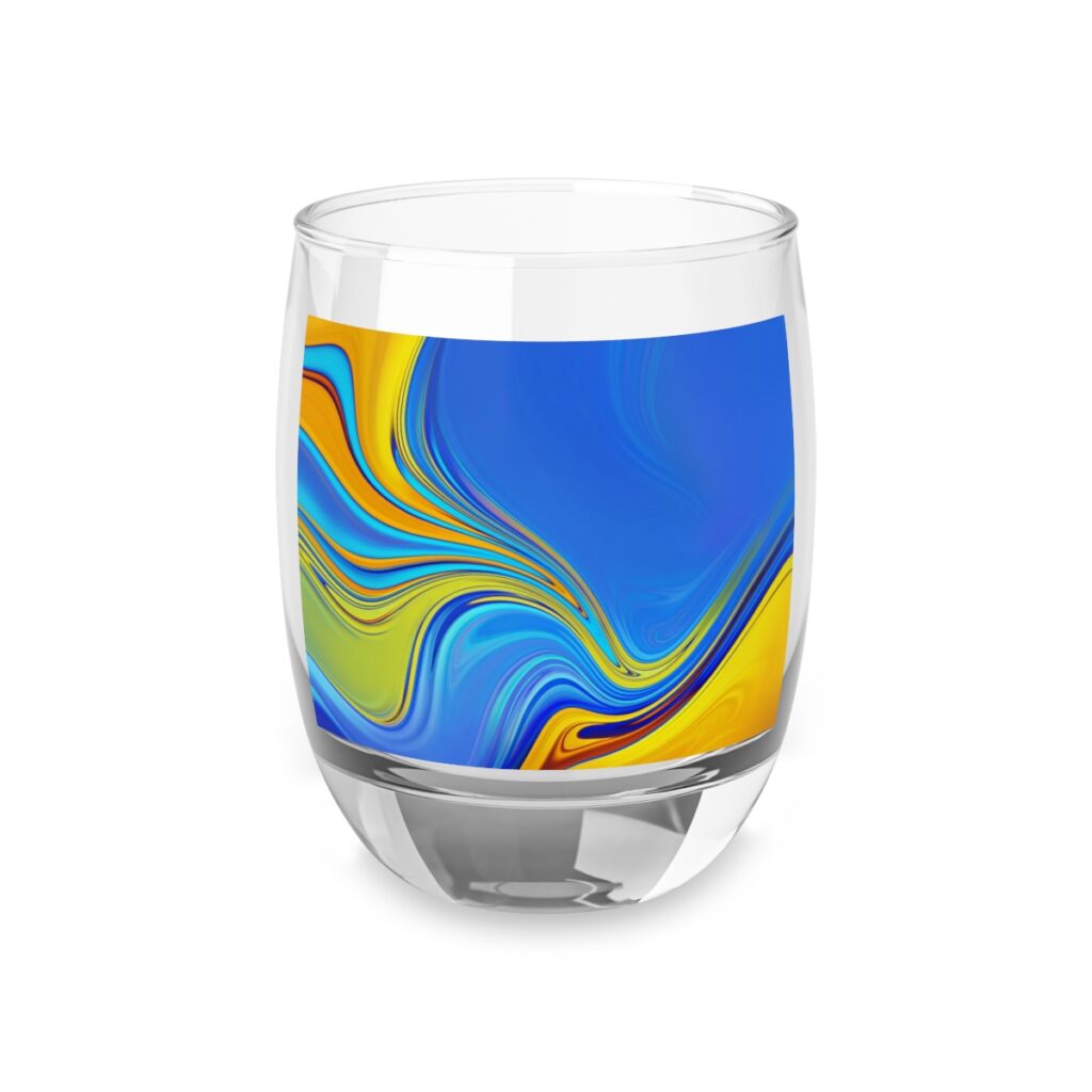 whiskey glass “Blue and Yellow Divorces”